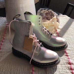 Dr. Martens 1460 Pascal Pink Iridescent Croc - NIB